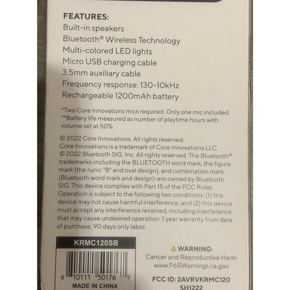 Karaoke Microphone Wireless Bluetooth Built-in Speakers HD Recording | Blue - Picture 9 of 12